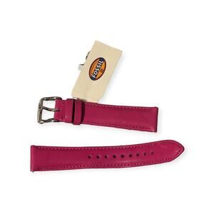 NWT Fossil Brand Matte Fuchsia Pink Genuine Leather Reg Length 18mm Watch Strap